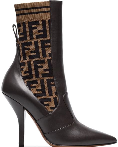 fendi brown leather sock booties|Fendi boots the real.